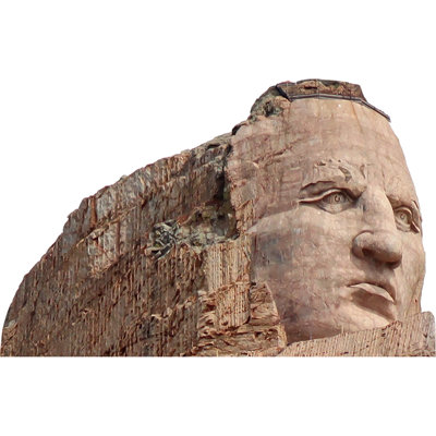 Wet Paint Printing Crazy Horse Monument Statue In Construction